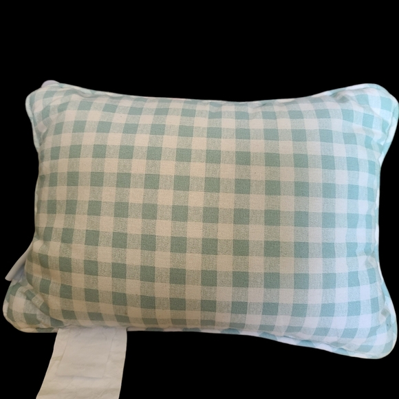 Sparkly Beaded Embroidered Easter Bunny Reversible Check 14" Throw Pillow Decor - Picture 6 of 8